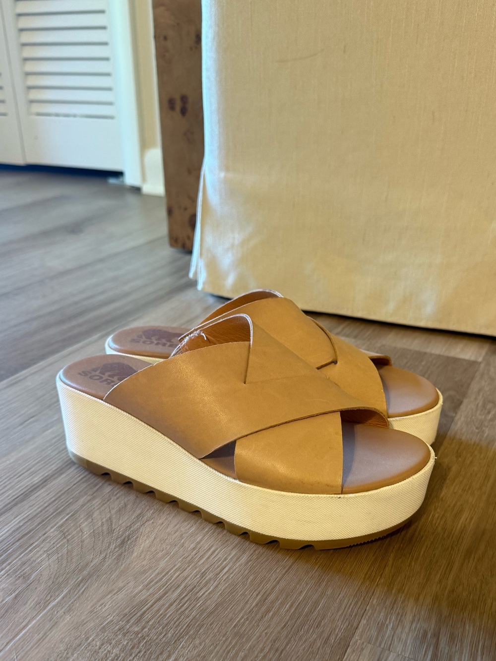 Sorel Cameron Beige Wedges